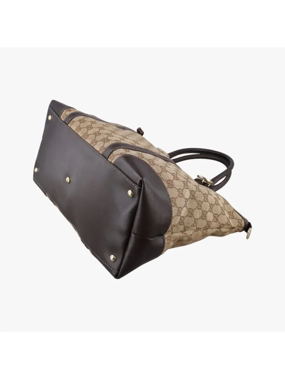 Gucci Brea Brown GG Canvas Leather Handbag
